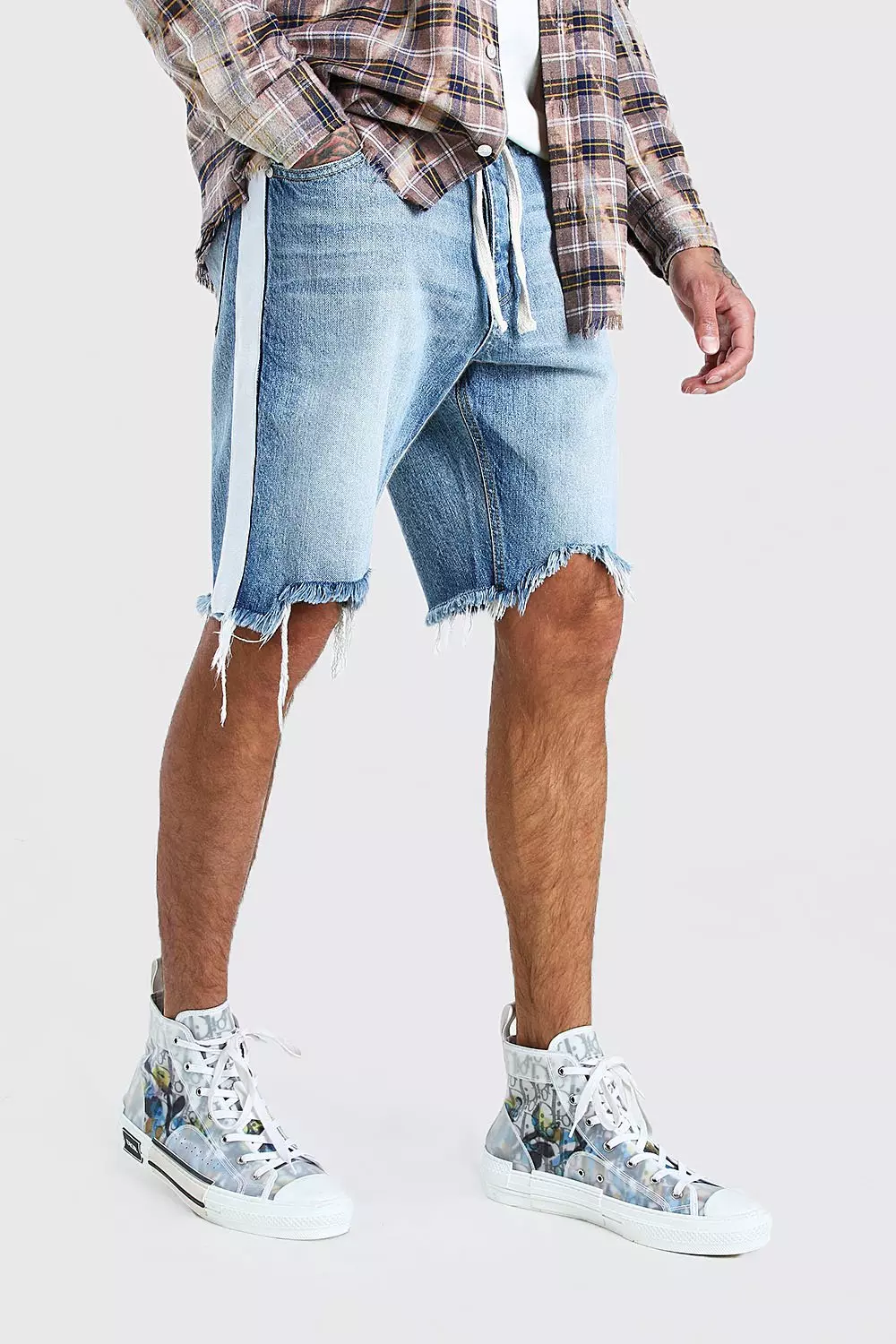 Mens raw hem store shorts